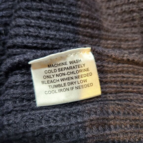 Weatherproof XL $85 Vintage 100% Cotton Navy Ribbed Knit Quarter Button Sweater - Picture 6 of 9